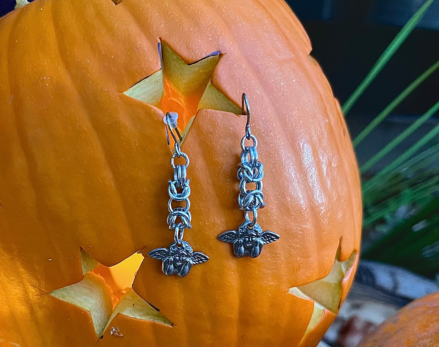 Chain Maille | Byzantine Cherubs Earring charms