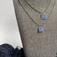 Hand painted "delfware" tile | Necklace Charm