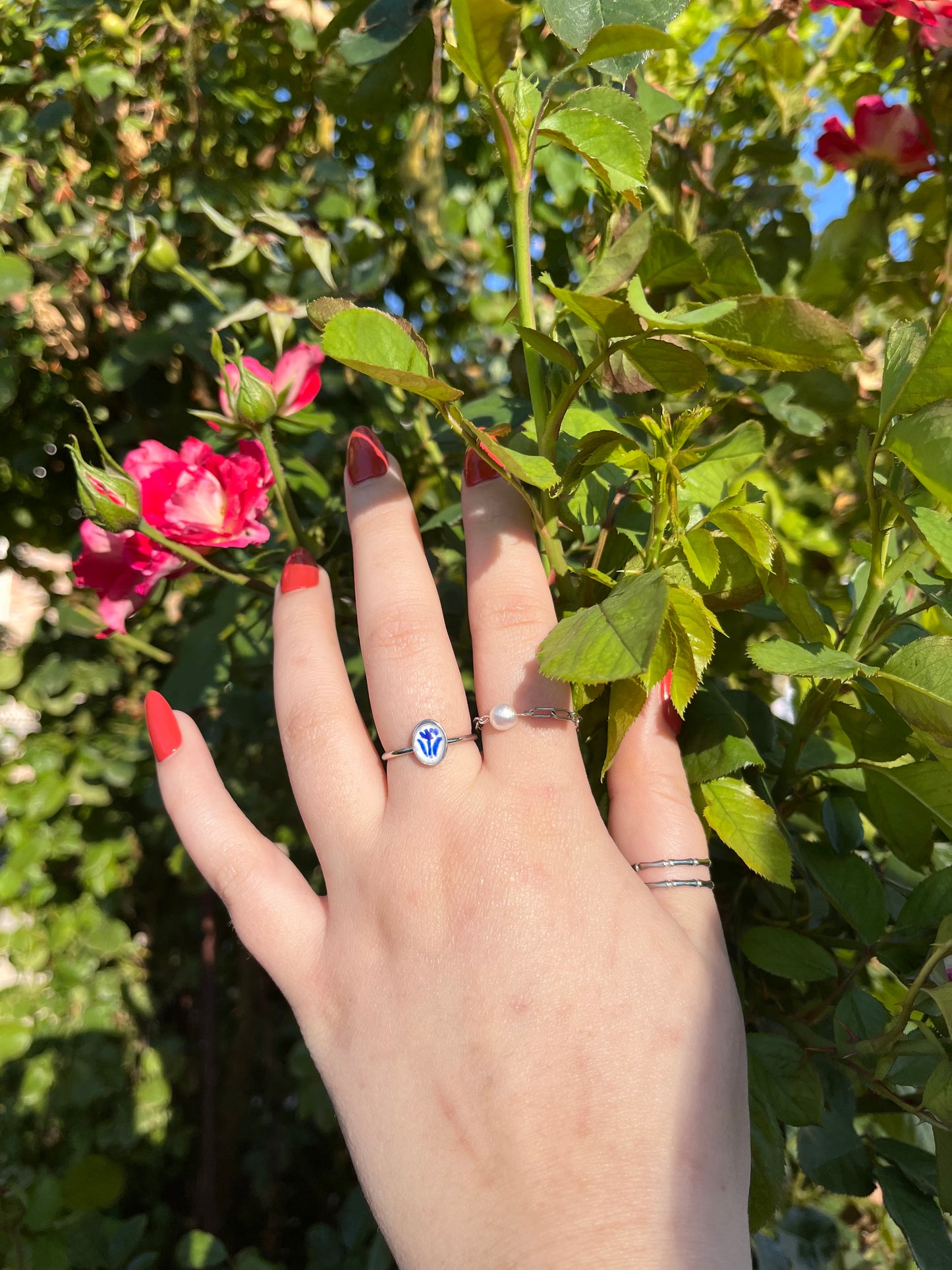 "Delftware" Handpainted Ring | Willa