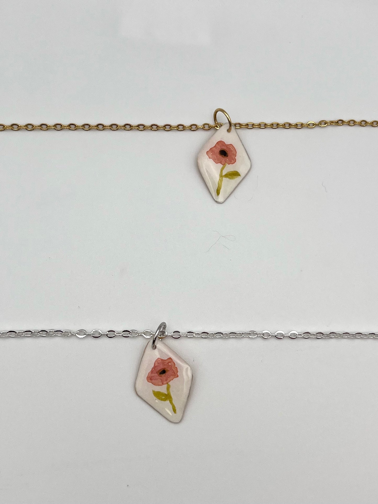 Pink Poppy (August) | Necklace Charm