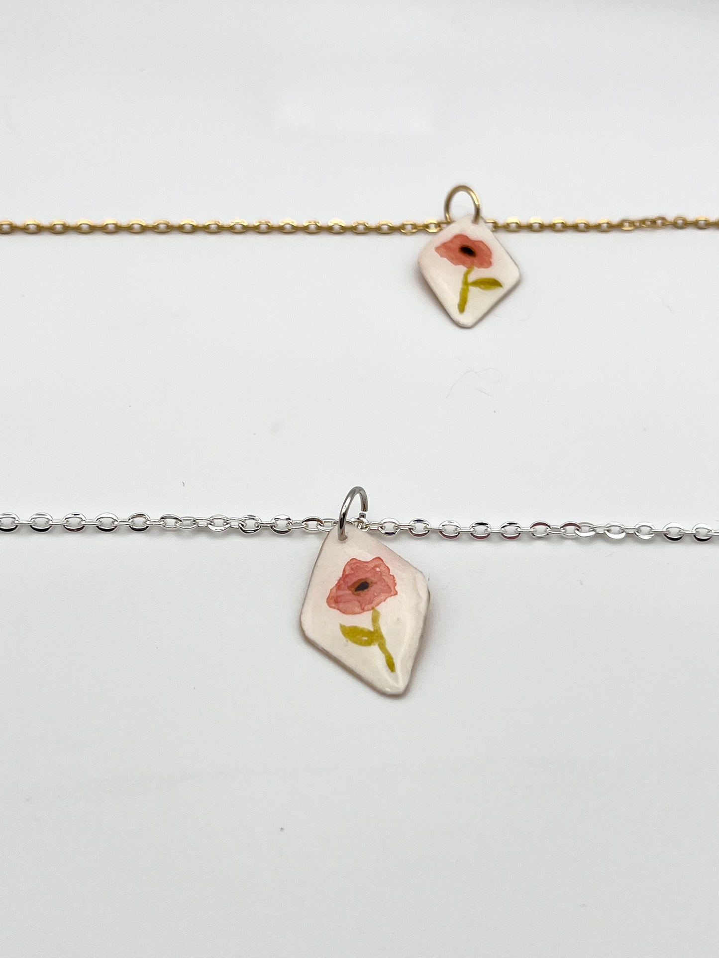 Pink Poppy (August) | Necklace Charm