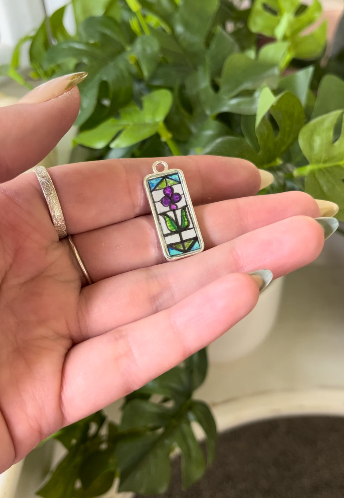 Stained glass Violet | Earring charms