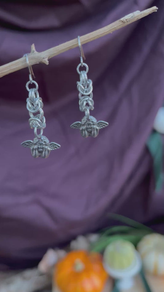 Chain Maille | Byzantine Cherubs Earring charms